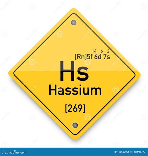 Hassium Periodic Table Chemical Element. Mendeleev Table Hassium Atom ...