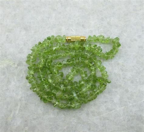 Uncut Peridot Beads Necklace Semi Precious Gemstone Necklace - Etsy