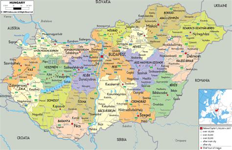 Political Map Of Hungary - Cities And Towns Map