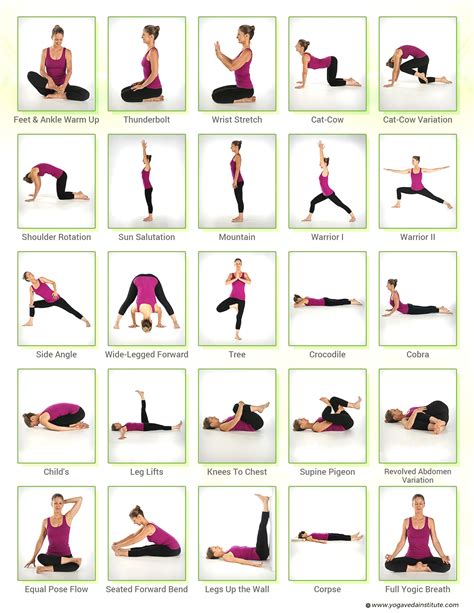 Free Printable Hatha Yoga Poses Chart