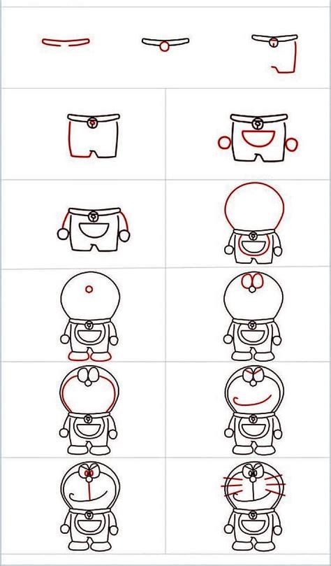 How to draw Doraemon Cartoon step by step - Drawing Photos