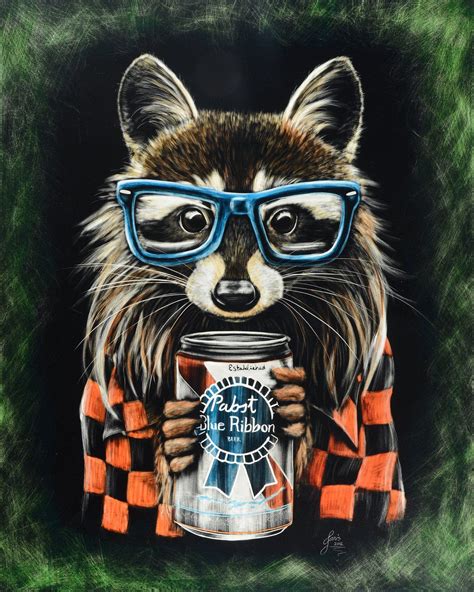 Hipster Raccoon Scratchboard Print by CreativeScratchings on Etsy, $30. ...