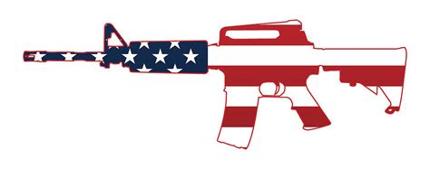 AR15 Stars and Stripes Rifle Silhouette Digital Art by Jeff Hobrath ...