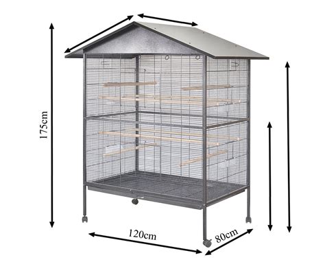 175cm XL Pet Bird Cage Parrot Cage Budgie Finch Aviary Metal ...