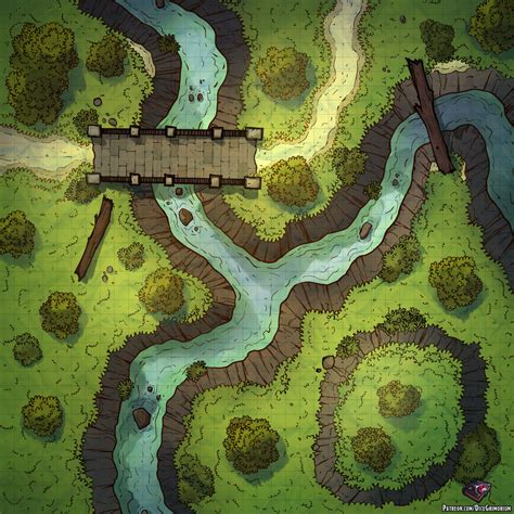 River Crossing Battle Map 36x36 : battlemaps Fantasy Map Making ...