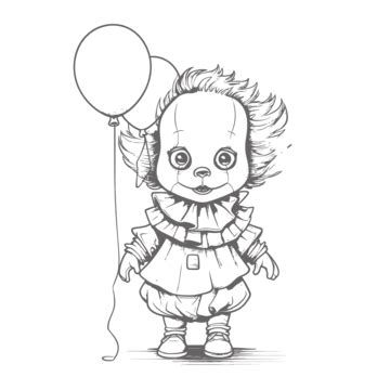 Realistic Pennywise Coloring Book PNG Transparent Images Free Download ...