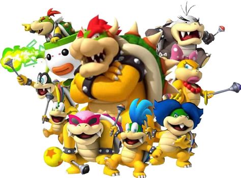 Bowser, Bowser Jr., and the Koopalings | Mario bros party, Super mario ...