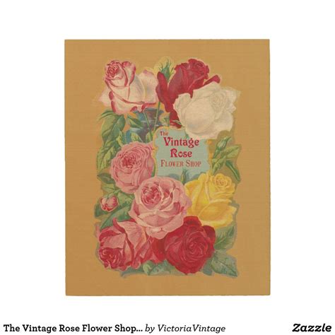 The Vintage Rose Flower Shop Sign Frame Wall Decor, Wood Wall Art, Wall ...