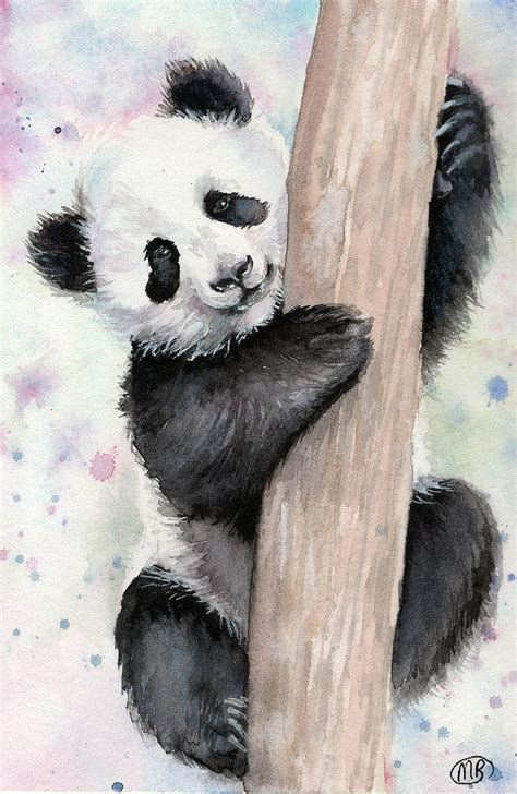 Panda Art Print Watercolour Painting Panda Picture Wildlife | Etsy