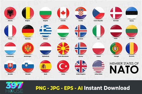 NATO Member Countries Member Countries Flags Drawing By , 54% OFF