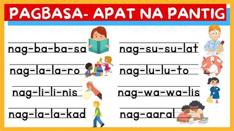 Pagsasanay Sa Pagbasa Tatlong Pantig Sa Salita Pagpapantig Unang ...