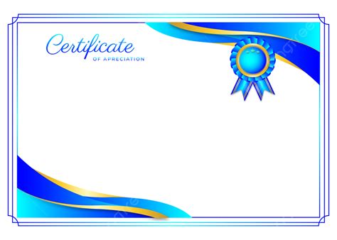 Certificate Border Frame Blue Gradient With Brand Label, Certificate ...