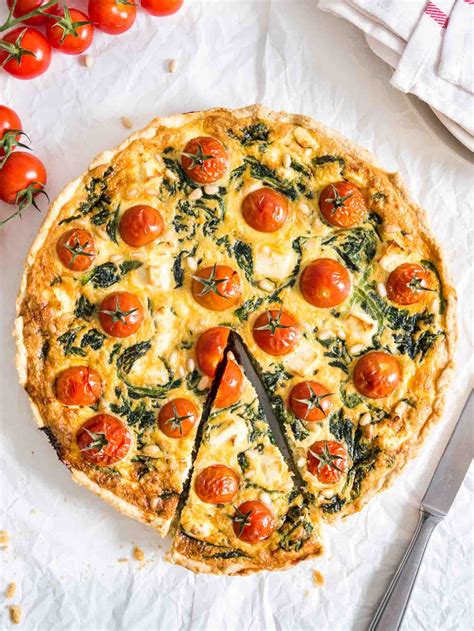 Easy Spinach Tomato Quiche Recipe | Plated Cravings