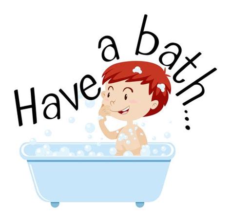 Boy taking bath in bathtub 301855 Vector Art at Vecteezy