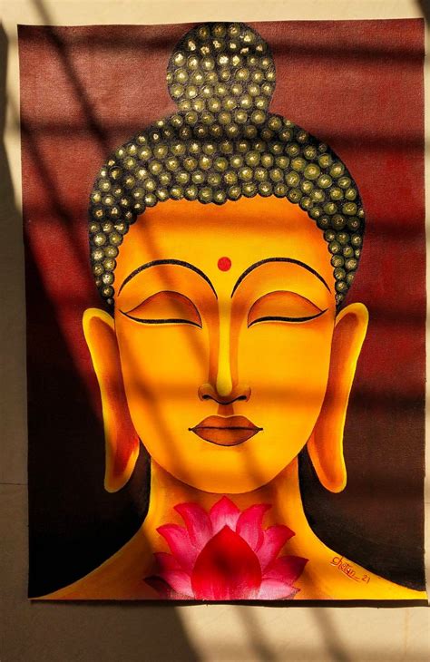 Peaceful Zen Buddha Painting ,original Canvas Acrylic Painting ,home ...