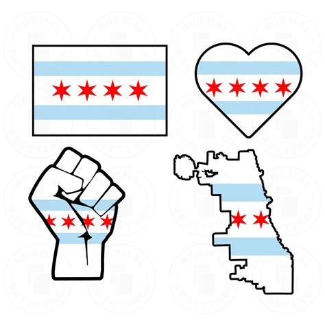 Chicago Flag SVG PNG Bundle Chicago Illinois City Flag Chicagoan Pride ...