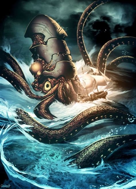 Kraken by GENZOMAN | Sea monsters, Kraken, Mythical creatures