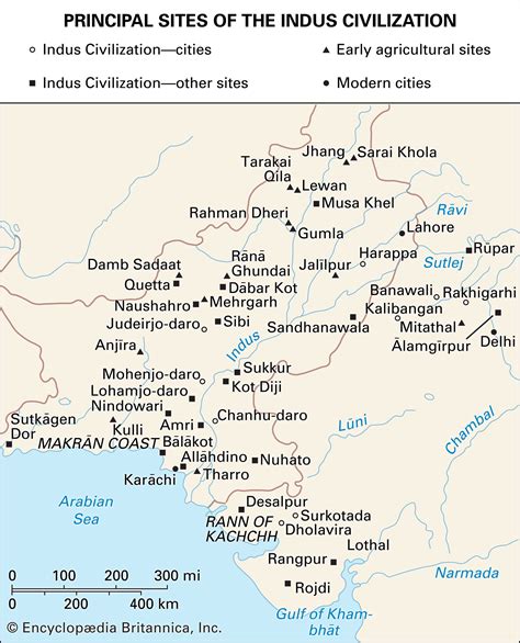 Indus Valley Civilization Line Map