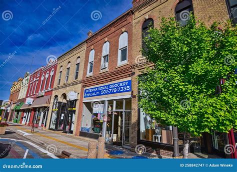 Historic Storefronts and Buildings in Downtown Mankato MN Editorial ...