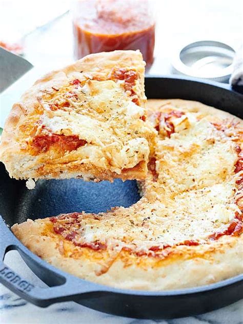 Cheese Pizza Recipe - Skillet Pizza w/ 4 Cheeses