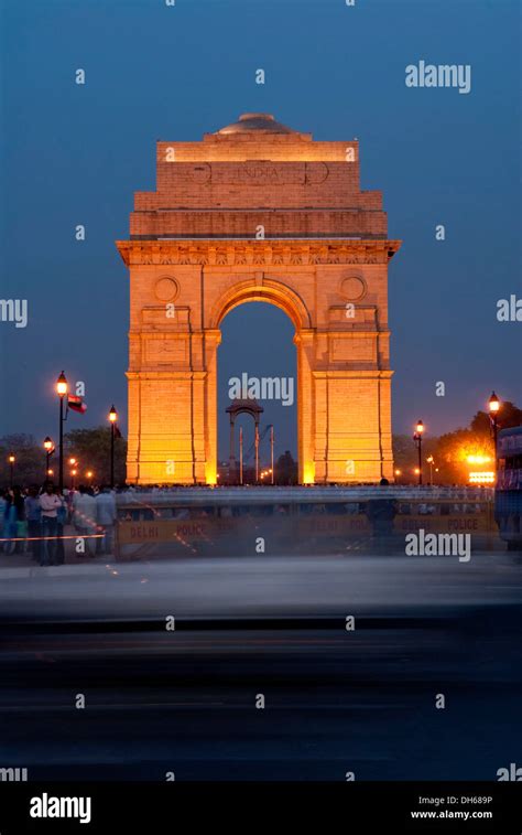 India Gate at night, vibrant, New Delhi, India, Asia Stock Photo - Alamy