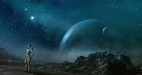 astronaut, Digital art, Fantasy art, Planet, Futuristic, Stars, Rock ...