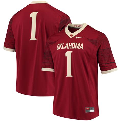 Nike #1 Oklahoma Sooners Crimson Limited Football Jersey