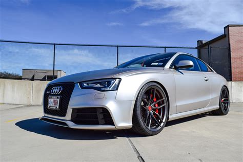 Magnetic Silver Audi S5 Shod in Matte Black Vorsteiner Wheels — CARiD ...