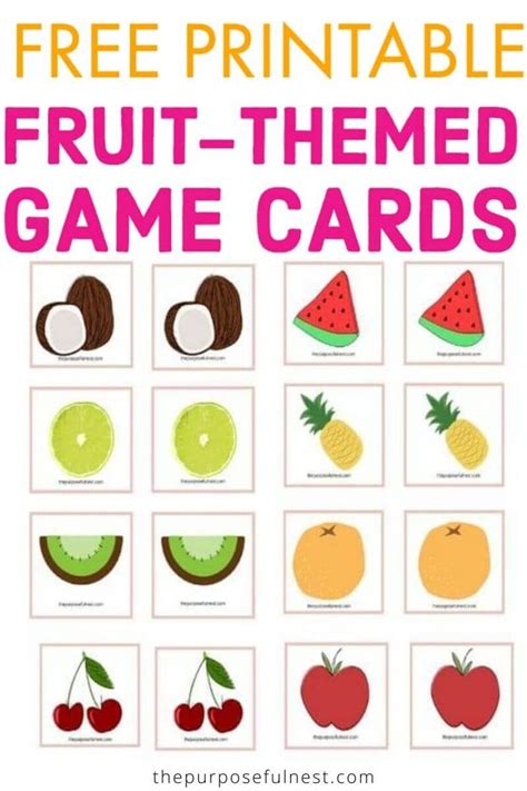 Free Printable Fruit Matching Game for Preschoolers | Preschool games ...