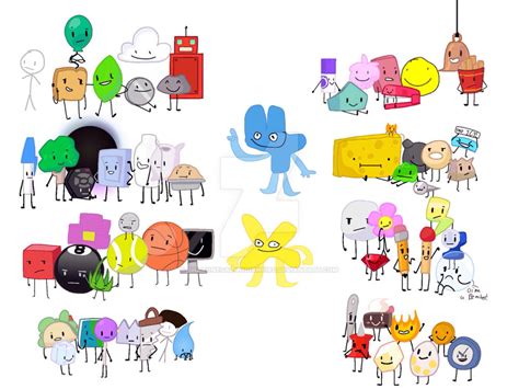 All of the BFB characters (BFBFDI by ThatOneGalWhoIsWeird on DeviantArt