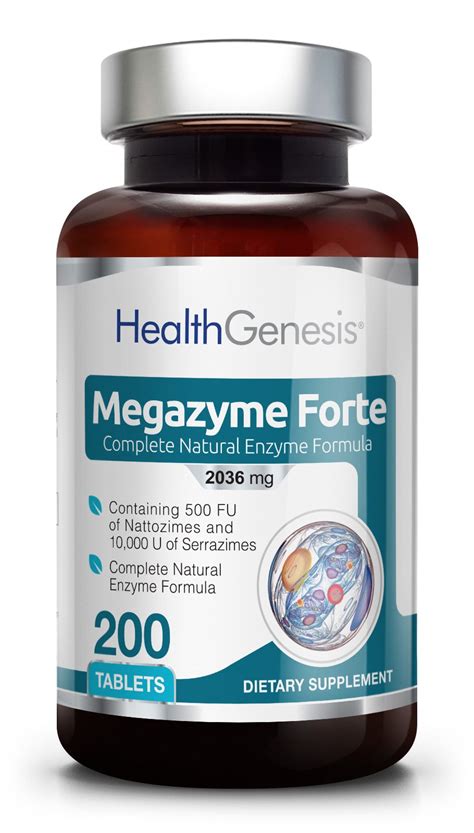 Megazyme Forte 200 Tabs - Natural Plant Proteolytic Enzymes | Digestive ...