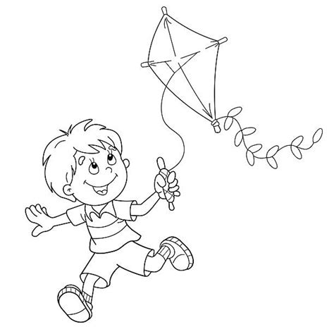 Boy Flying Kite Drawing Illustrations, Royalty-Free Vector Graphics ...