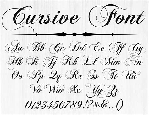 Cursive Font SVG PNG Ttf Cursive Letters Wedding Font - Etsy Sweden