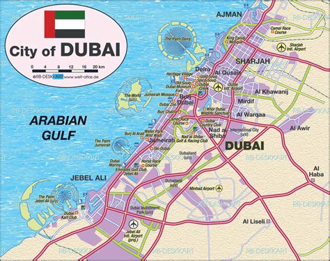 Map of Dubai (City in United Arab Emirates UAE) | Welt-Atlas.de