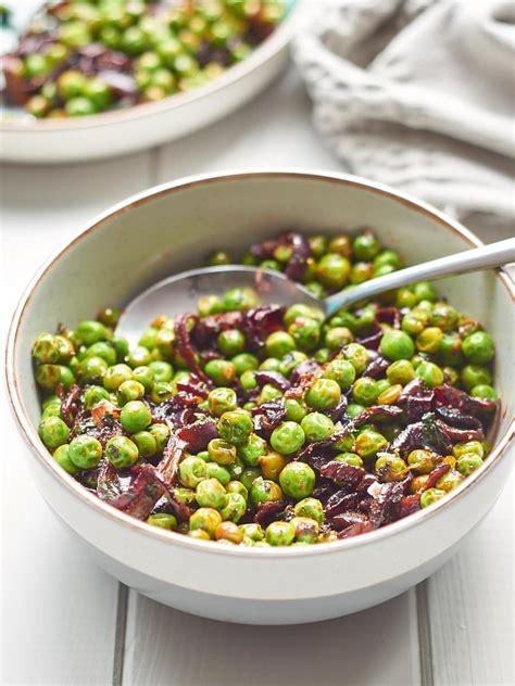 Easy Minted Peas with Caramelised Onion - Forkful of Plants