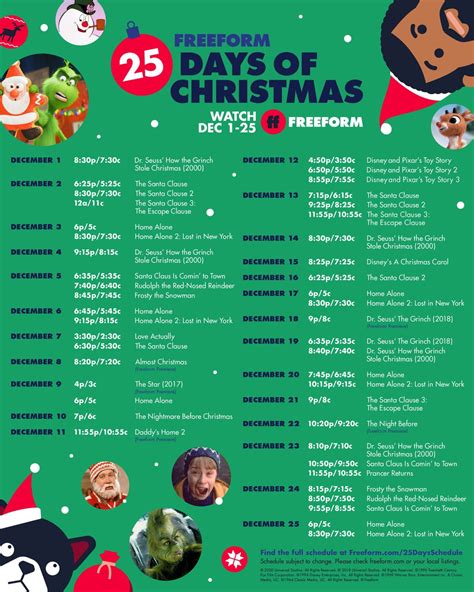 Freeform Releases Their Annual “25 Days of Christmas” Schedule – Total ...