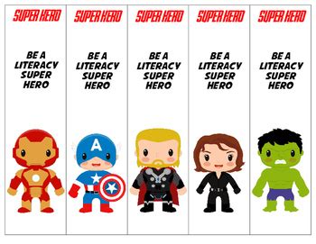 Superhero Theme Printable Bookmarks 15 different by Dadio | TpT