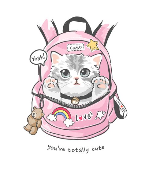 Printable Cat in the Bag Coloring Page - Mimi Panda