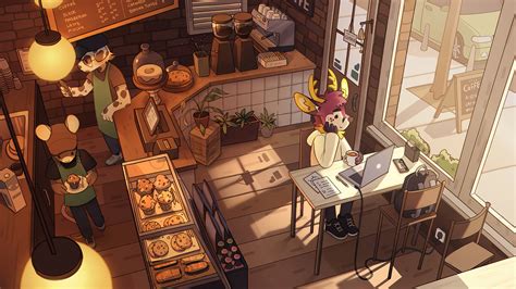 Anime Cafe Aesthetic Wallpaper 4k