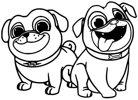 Bingo and Rolly Pug Coloring Page - Free Printable Coloring Pages