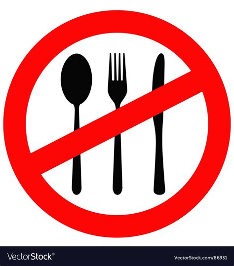 No eating sign Royalty Free Vector Image - VectorStock