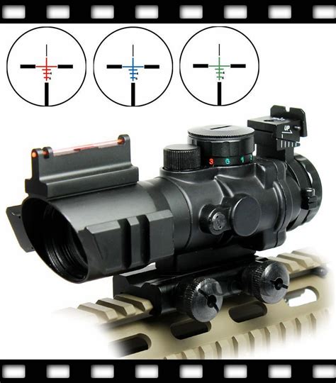 Tactical 4X32 RGB red dot sight tri illuminated combo compact sniper ...