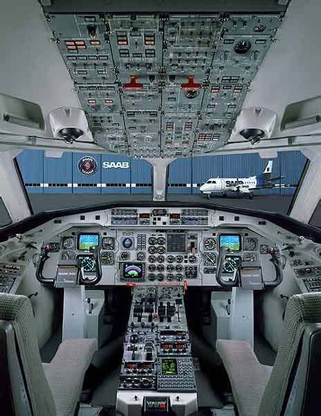 The Saab 340B flight deck. - Image | Flight deck, Flight simulator ...