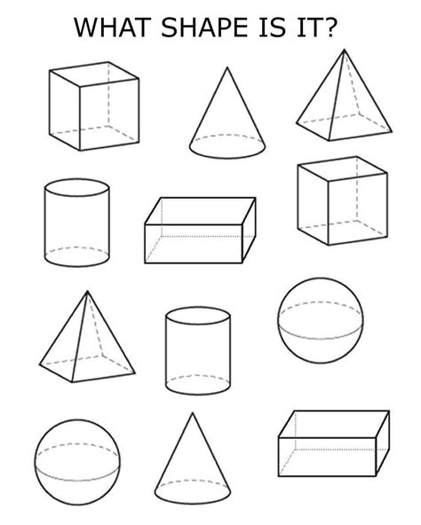 First Grade 3d Shapes Worksheet