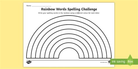 Rainbow Spelling Worksheet (teacher made)