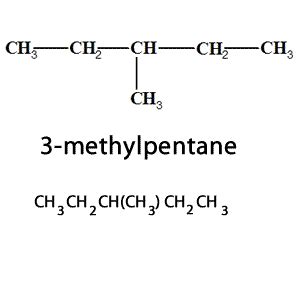 Structural formula of 3-methylpentane - Science - Carbon and its ...