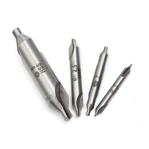 4pcs 1/2/2.5/5mm centering drills set 60 degree hss center drill bits ...