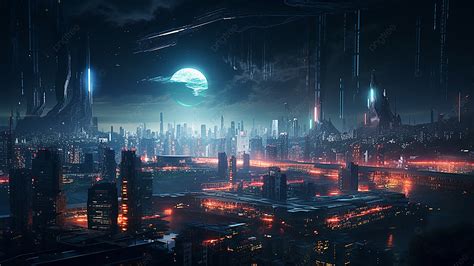 Futuristic Sci Fi Night City Background, Future, Sci Fi City, Night ...