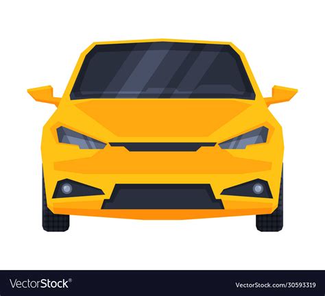 Front view yellow car urban city vehicle flat Vector Image