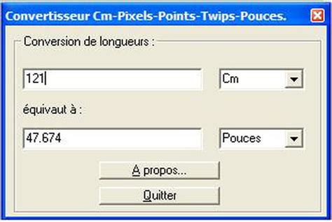 Visual Basic / VB.NET : Convertisseur cm - pixels - pouces - twips ...